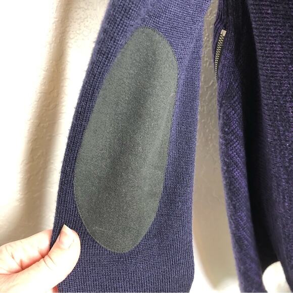 Lululemon Wrap It Up dark purple elbow patch side zip merino wool cardigan 8 - Picture 13 of 16